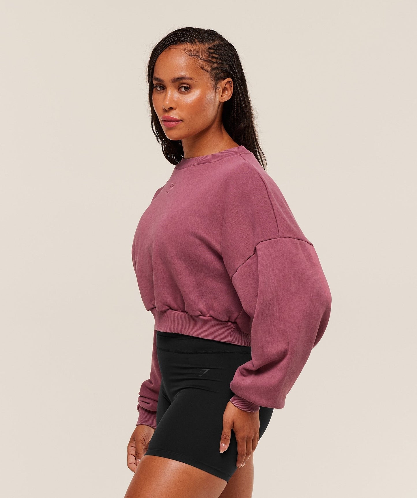 Gymshark Power Washed Sweat Top - Reset Pink/Acid Wash Small Ball
