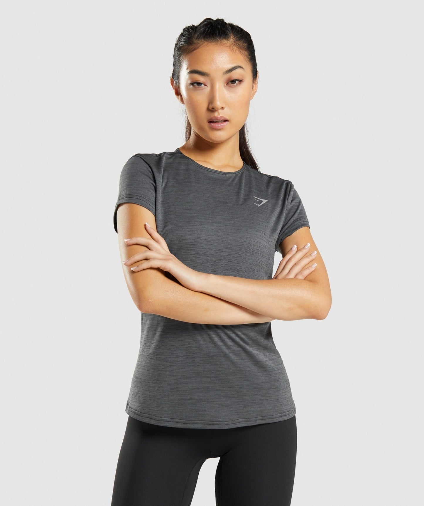 Gymshark Speed T-Shirt - Black/Charcoal Marl