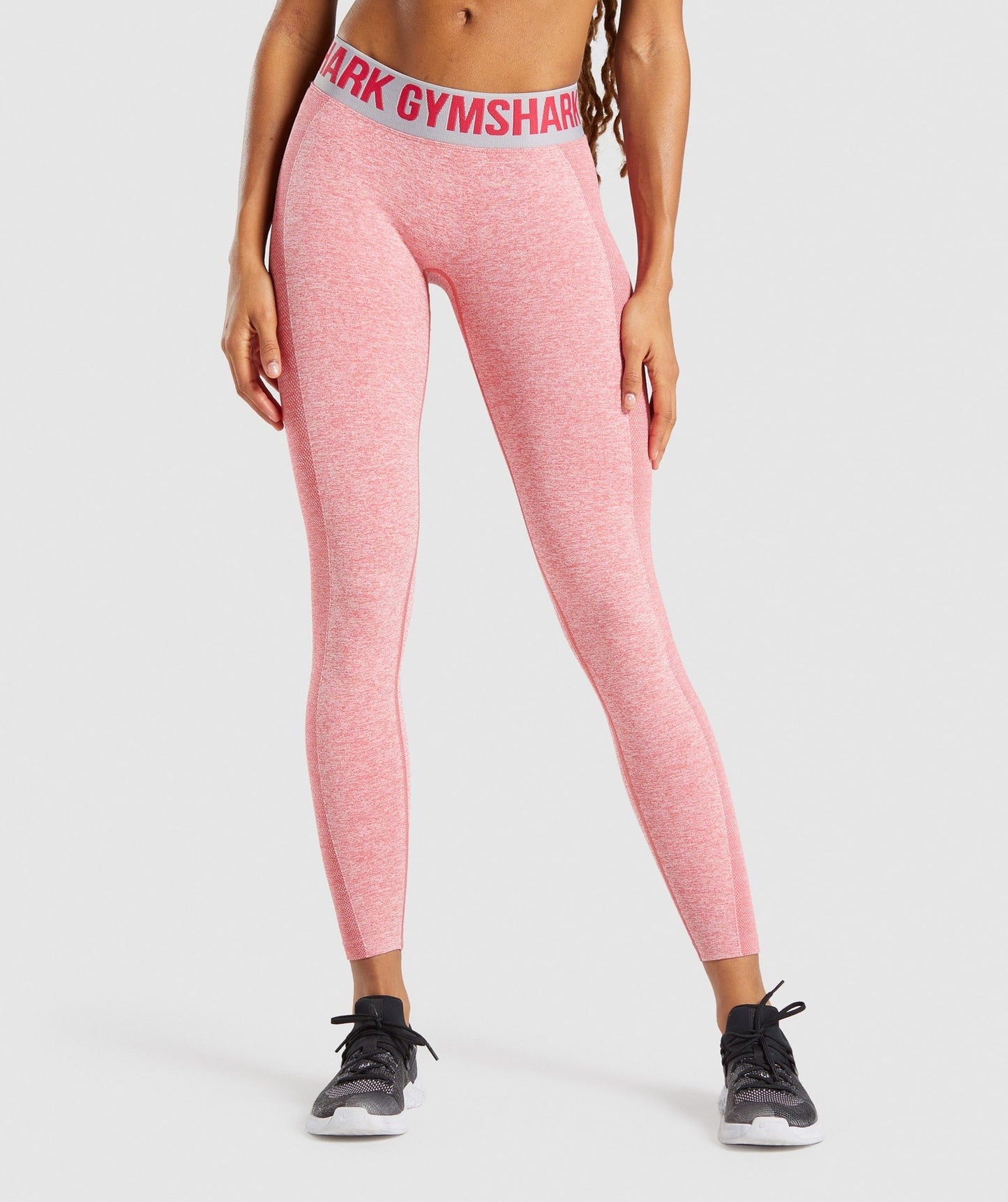 Gymshark Flex Low Rise Leggings - Red Marl/Light Grey