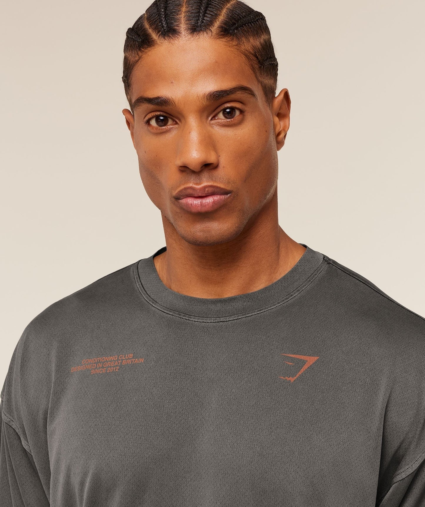 Gymshark Conditioning Club Washed T-Shirt - Black/Dayglow Peach/Wash