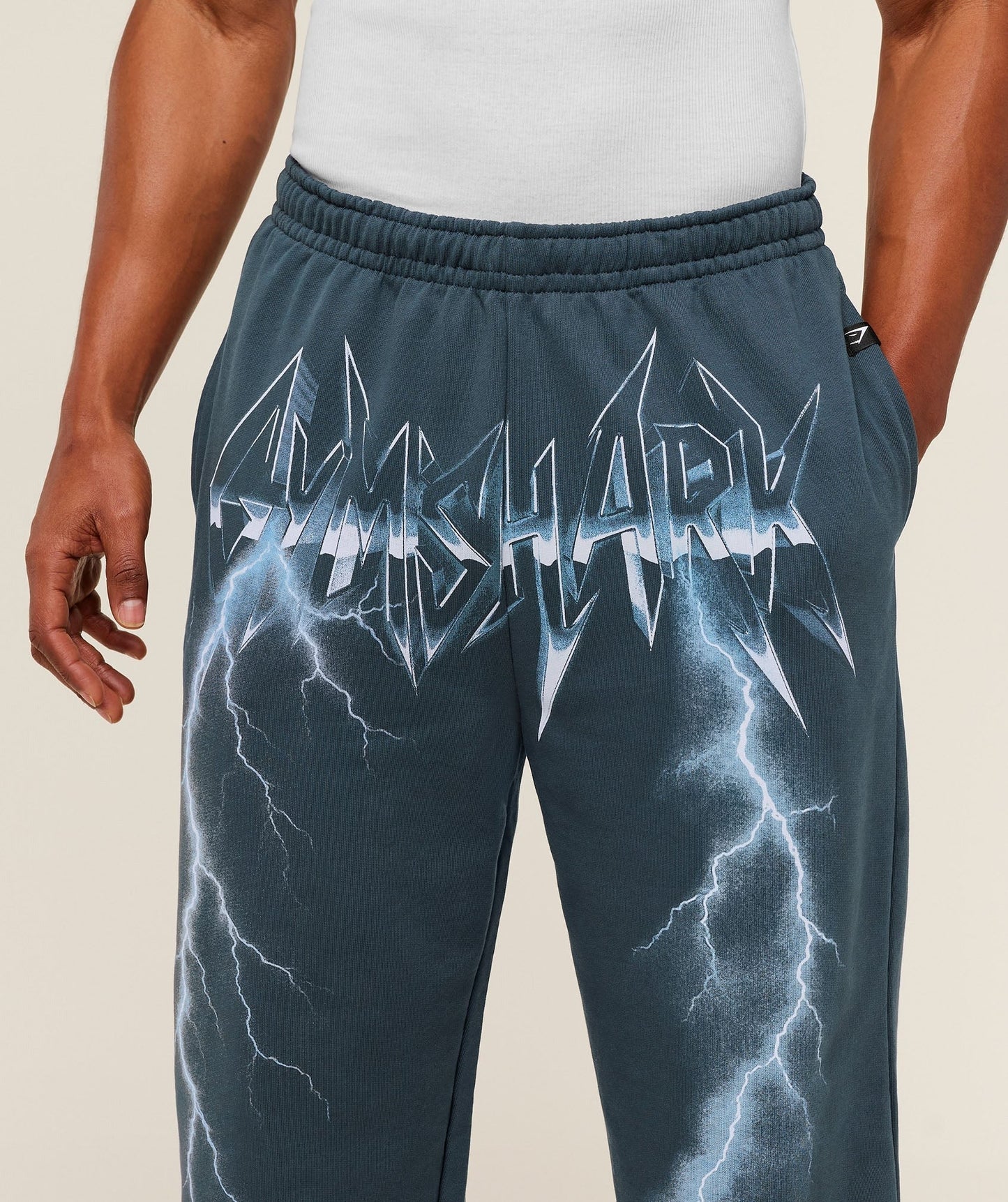 Gymshark Eagle Band Style Graphic Straight Leg Pants - GS Stealth Blue