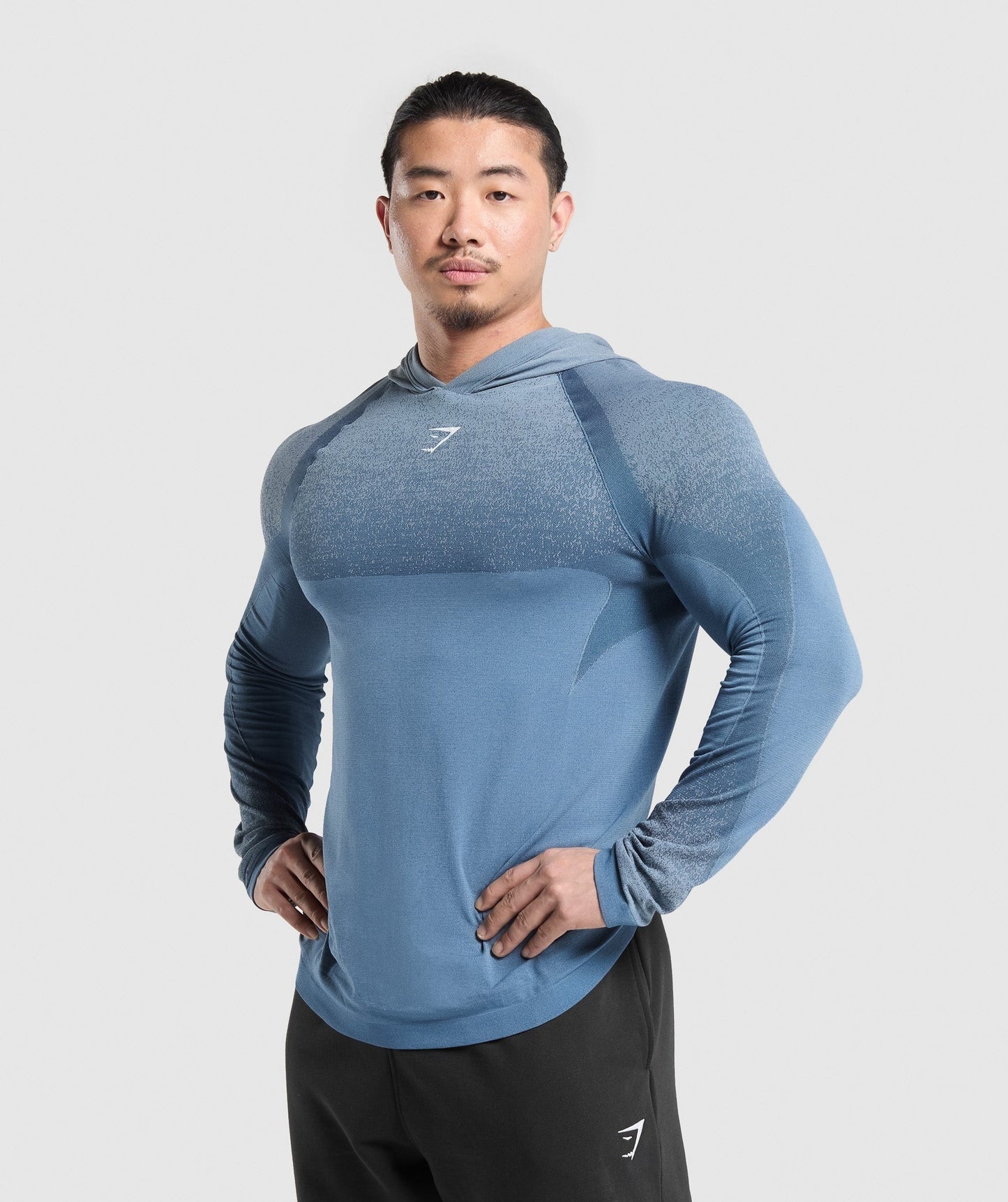 Gymshark Shadow Seamless Hoodie - Faded Blue