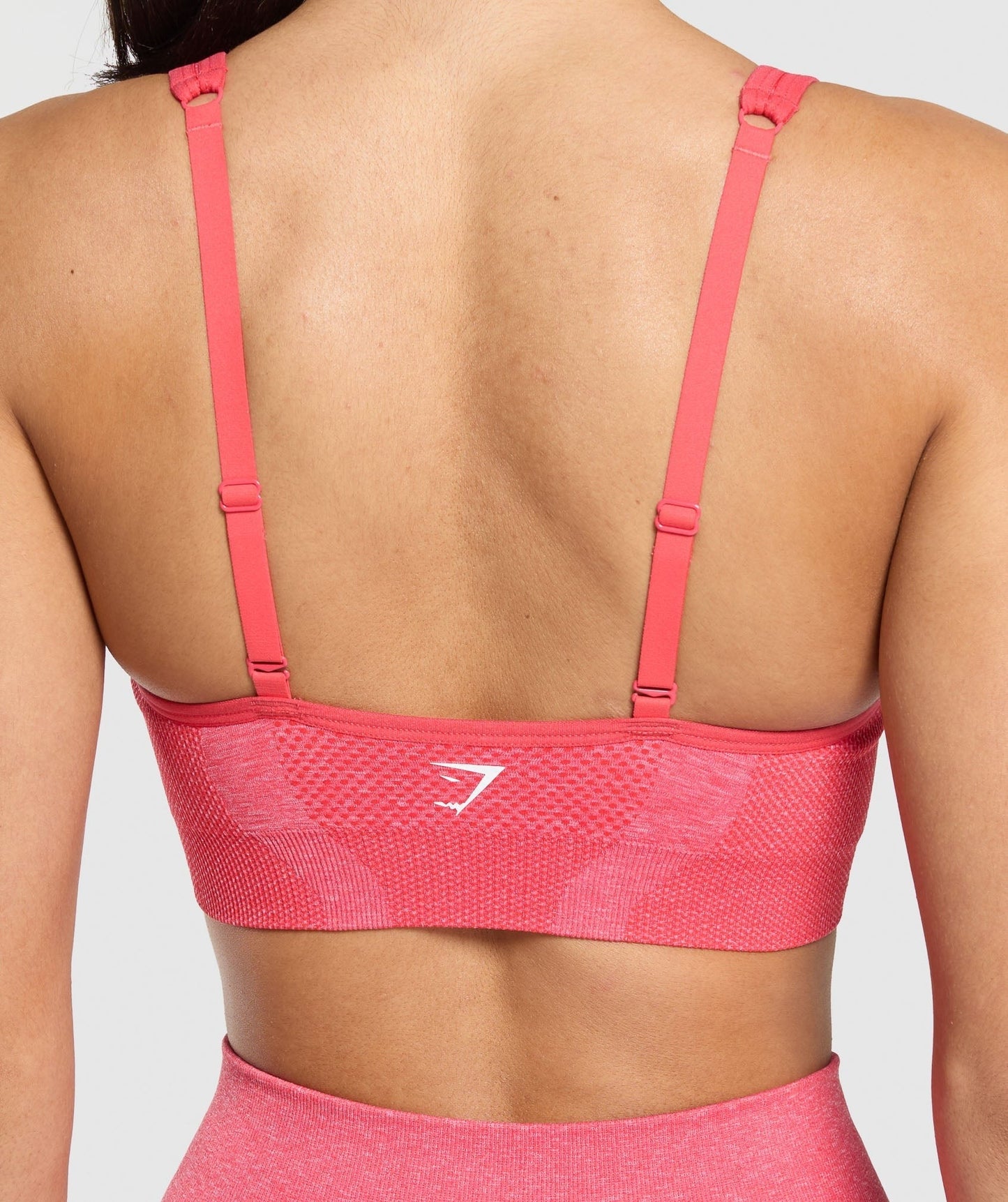 Gymshark Vital V Neck Sports Bra - Coral Red/Marl