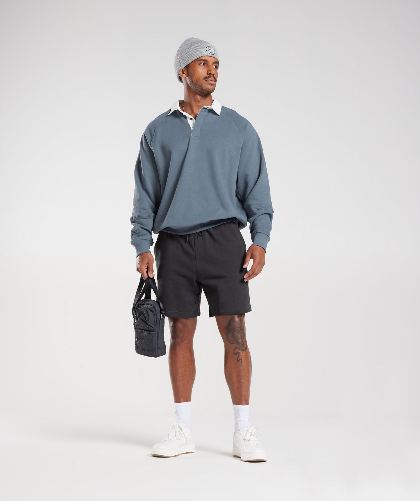 Gymshark Rest Day Essentials Sweat Polo - Evening Blue