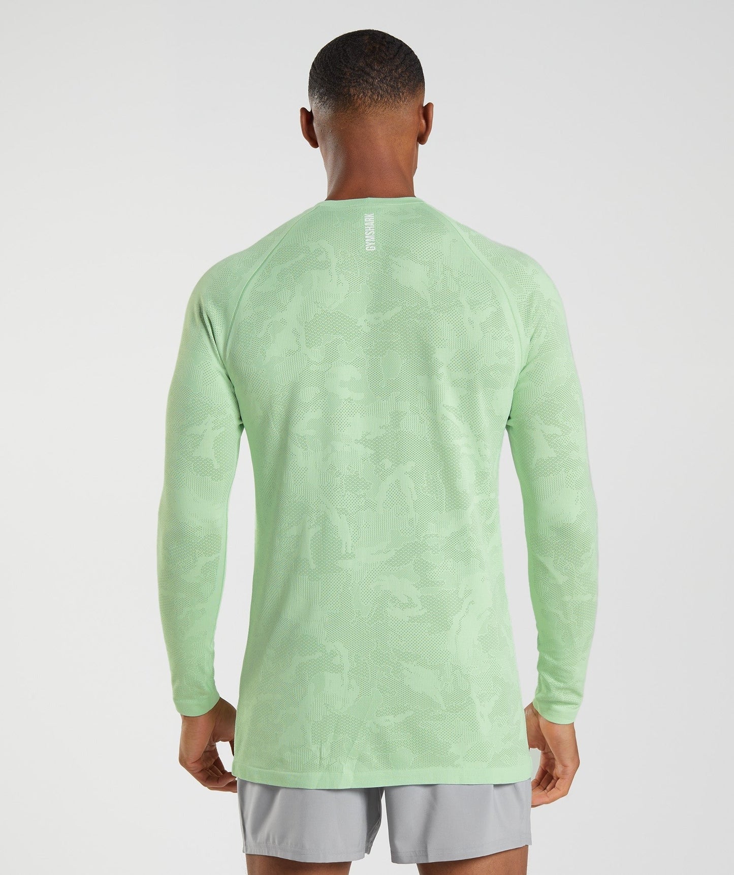 Gymshark Geo Seamless Long Sleeve T-Shirt - Aloe Green/Tea Green
