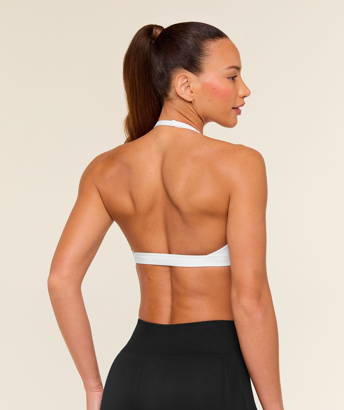 Gymshark Minimal Halterneck Sports Bra - White