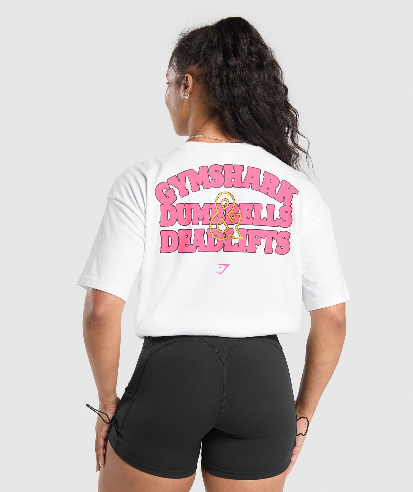 Gymshark Dumbells & Deadlifts Oversized T-Shirt - White