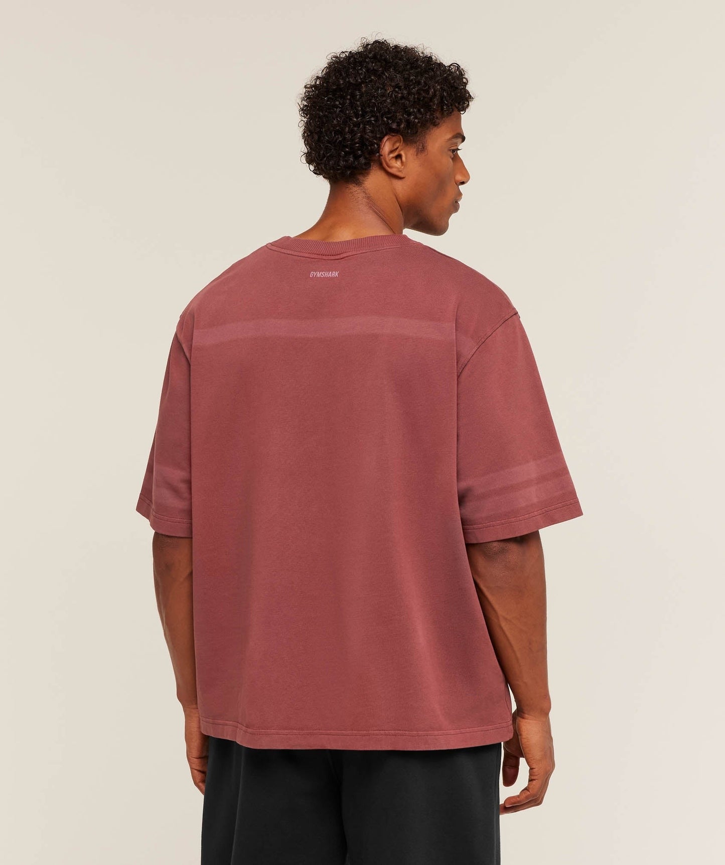 Gymshark Collegiate Washed Jersey T-Shirt - Burgundy Brown