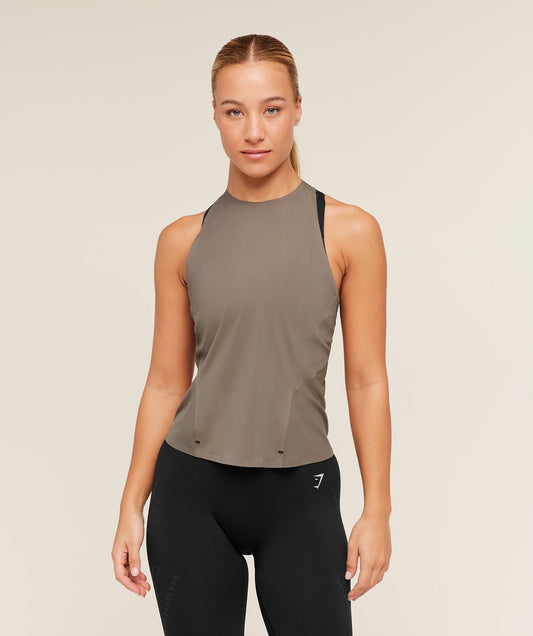 Gymshark Running Elite Loose Fit Tank - Camo Brown