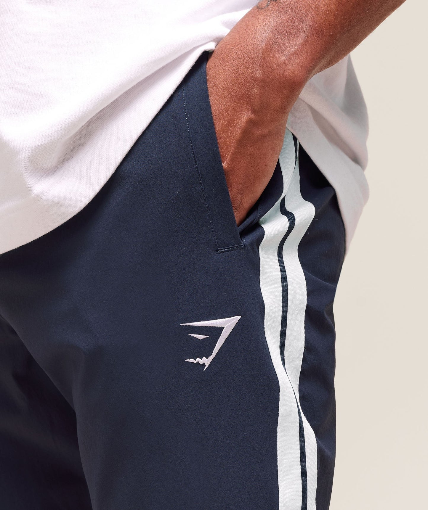 Gymshark Retro Side Stripe Joggers - Heavy Blue