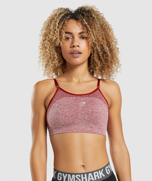 Gymshark Flex Strappy Sports Bra - Burgundy Marl