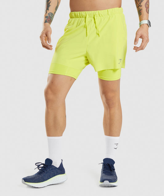 Gymshark Speed 5" 2 in 1 Shorts - Yellow