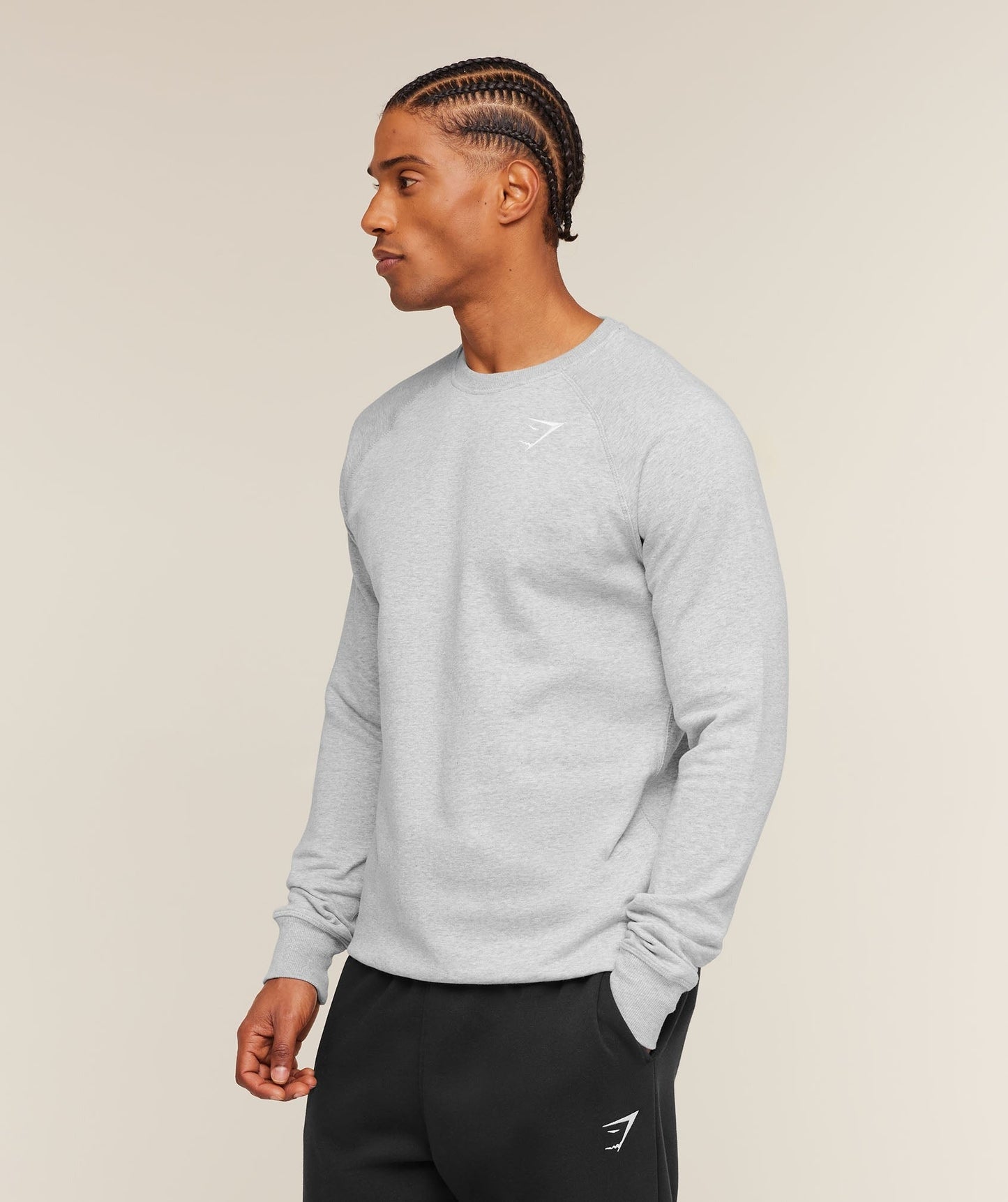 Gymshark Crest Sweatshirt - Light Grey Marl