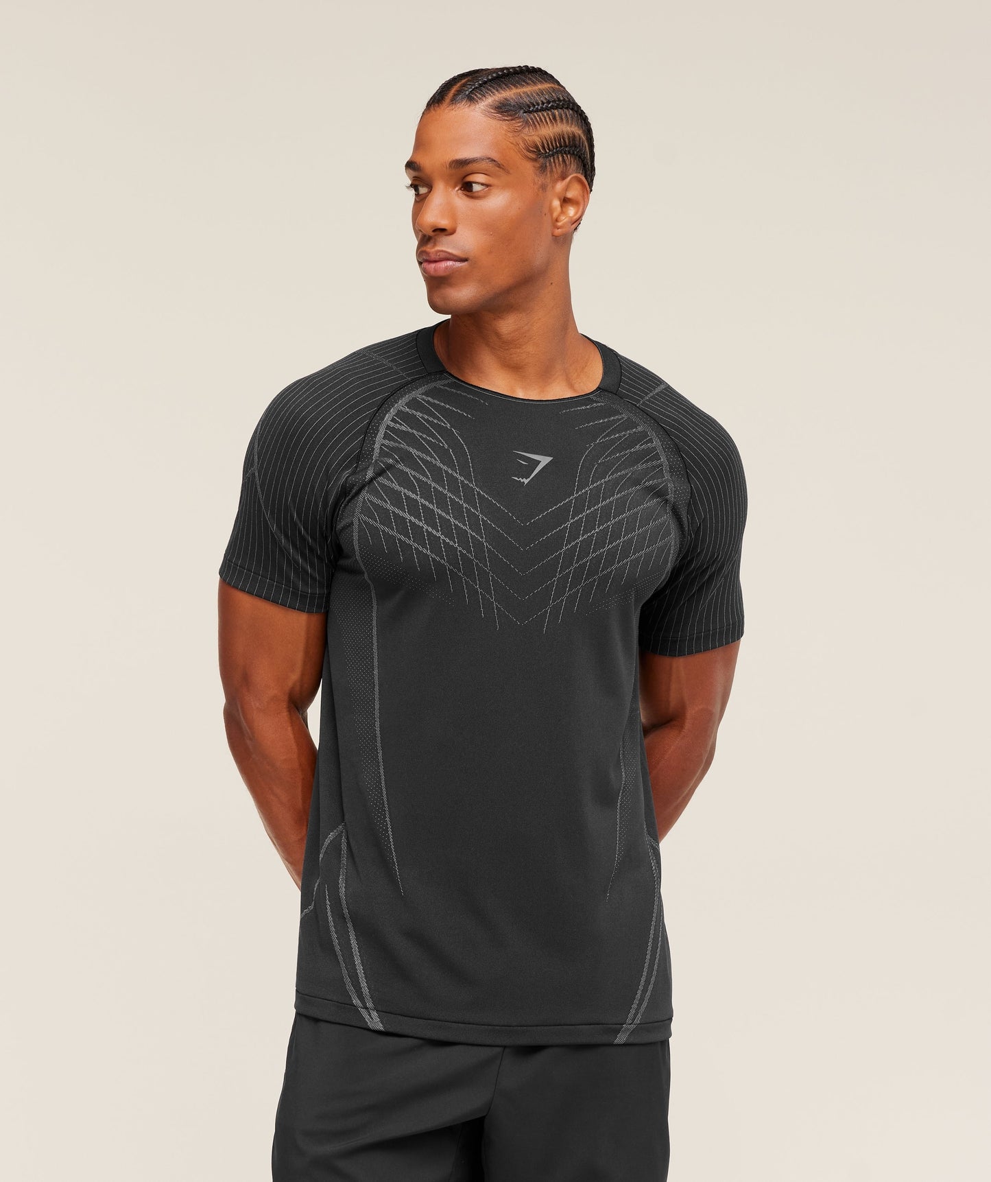 Gymshark Apex Seamless T-Shirt - Black/Dark Grey