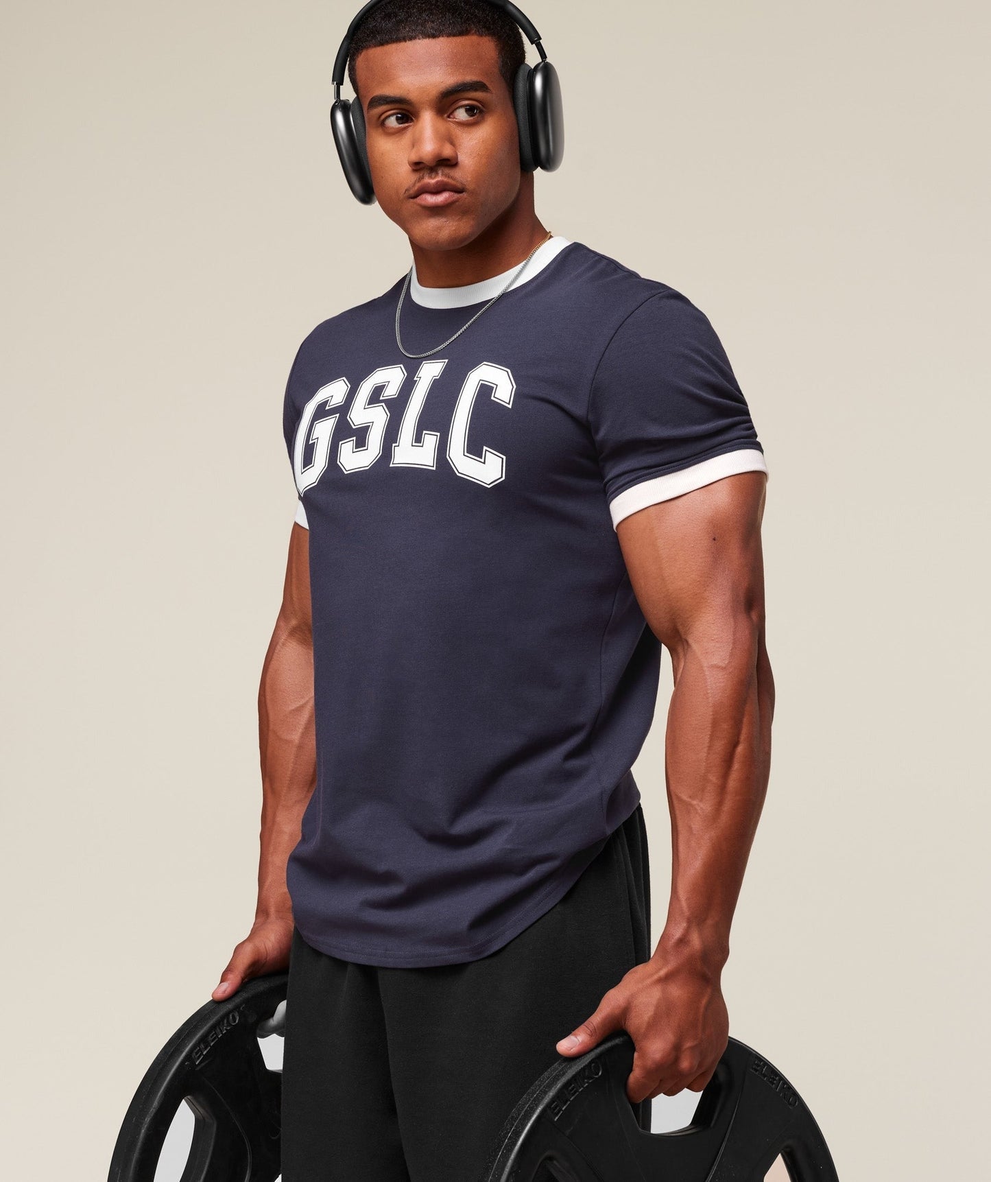 Gymshark GSLC Ringer T-Shirt - Heavy Blue