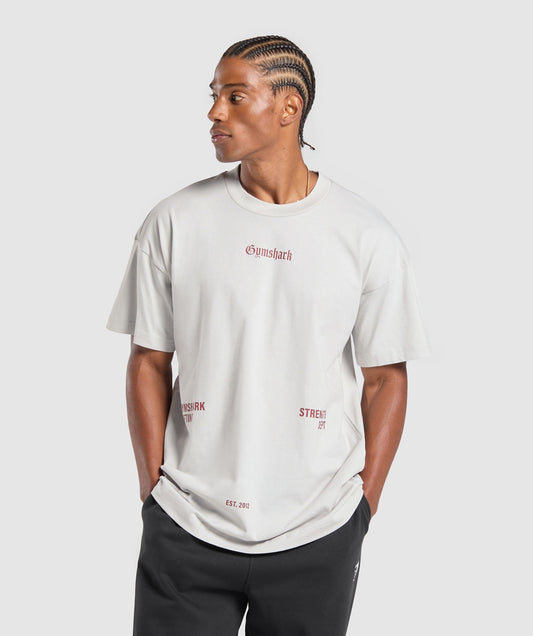 Gymshark Strength Dept Graphic T-Shirt - Metal Grey