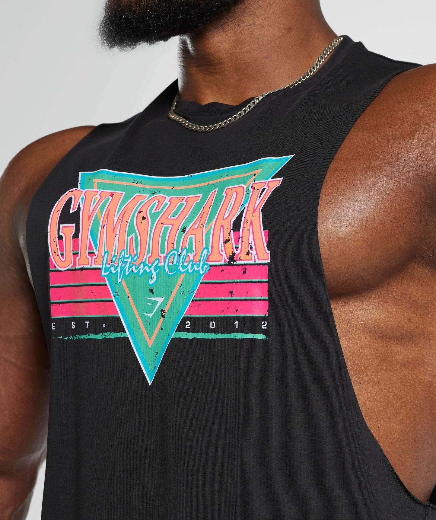 Gymshark Retrowave Drop Arm Tank - Black