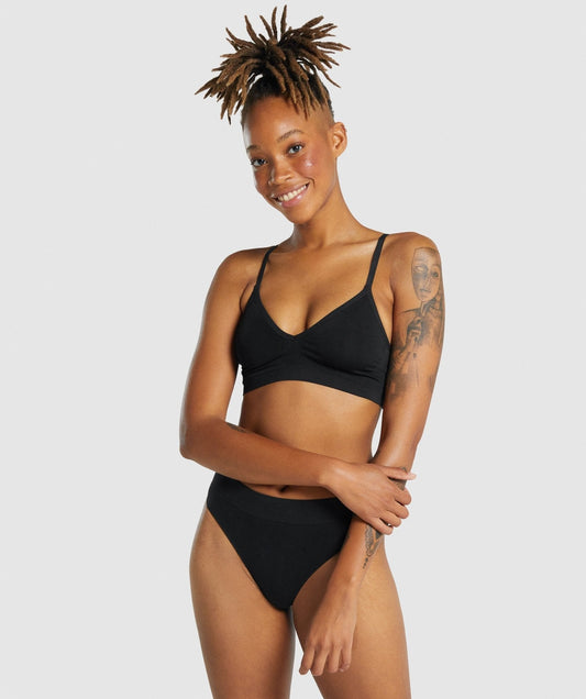Gymshark Seamless Low Neck Bralette - Black