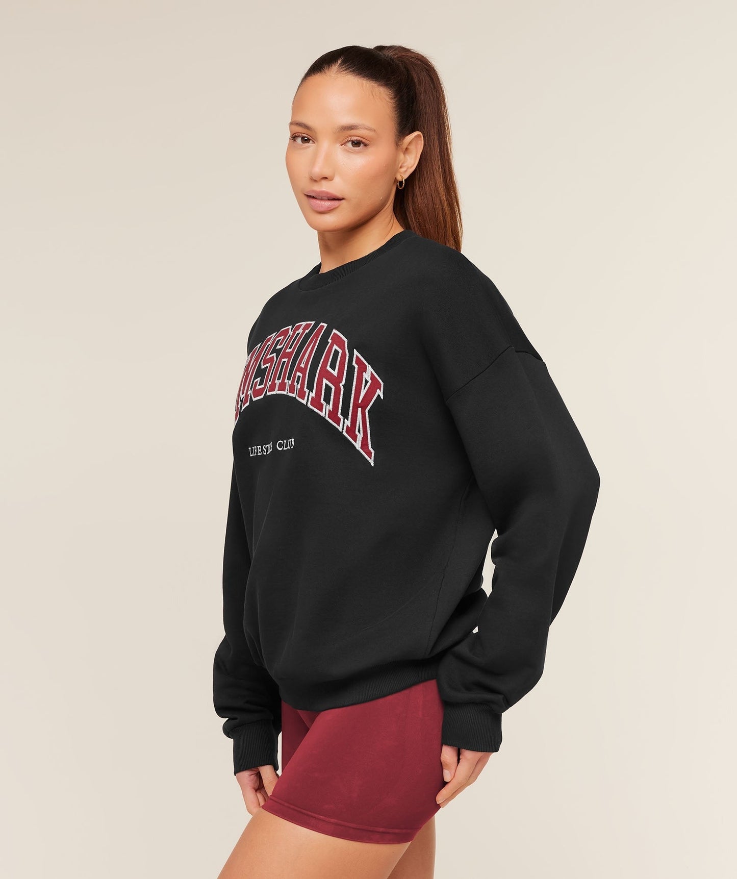 Gymshark Collegiate Graphic Crew Neck Pullover - Black