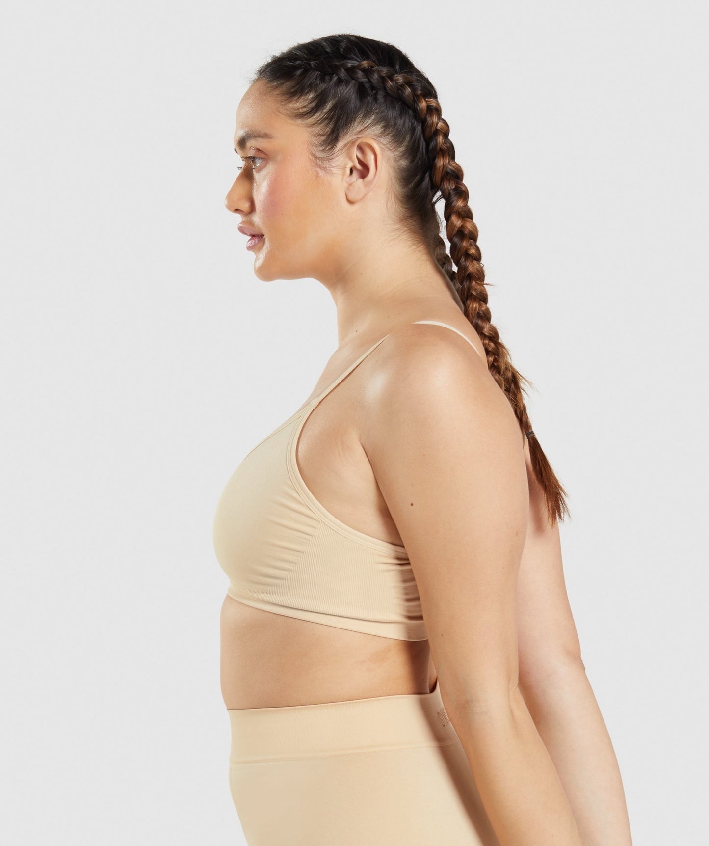 Gymshark Seamless Low Neck Bralette - Fawn Light Brown