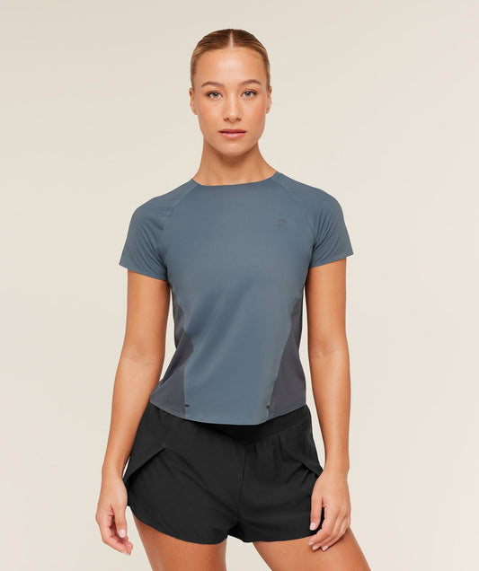 Gymshark Running Elite T-Shirt - Titanium Blue