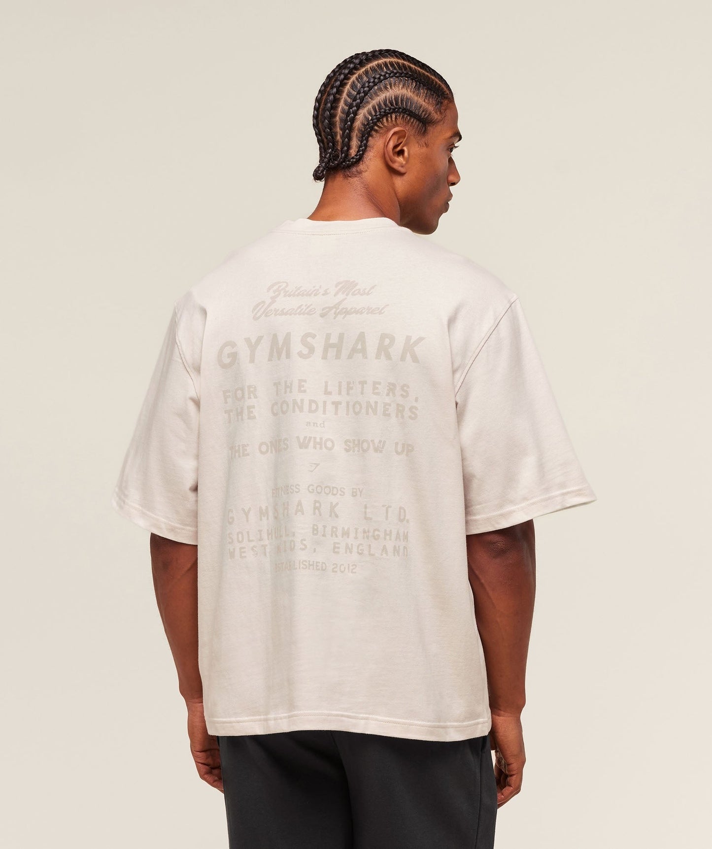 Gymshark For The Lifters Boxy T-Shirt - Oat White