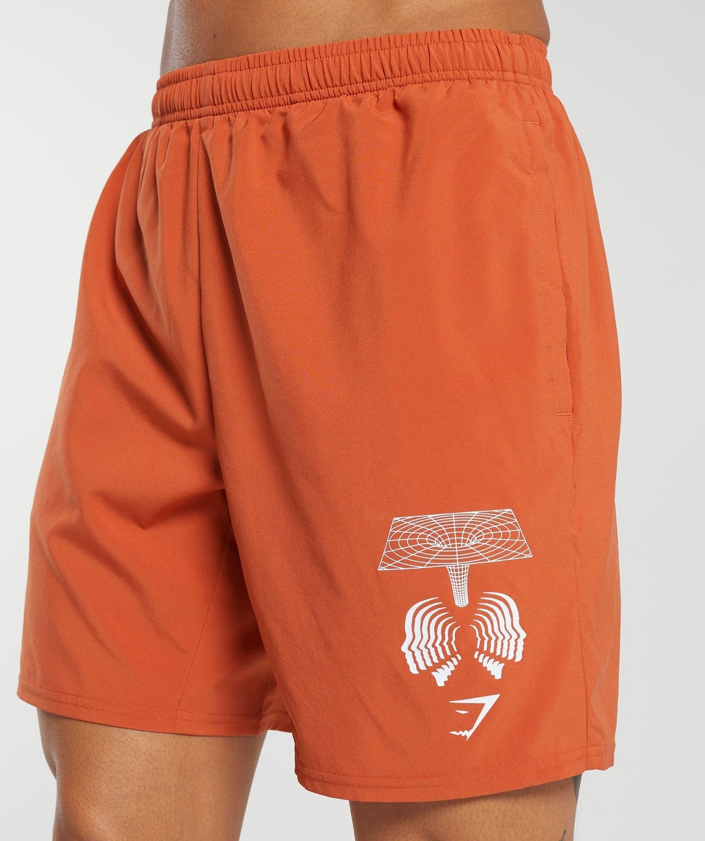Gymshark Hybrid Wellness 7" Shorts - Rust Orange