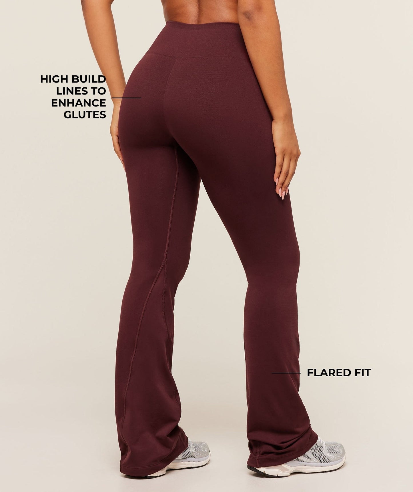 Gymshark Soft Sculpt Flared Leggings - Rich Maroon