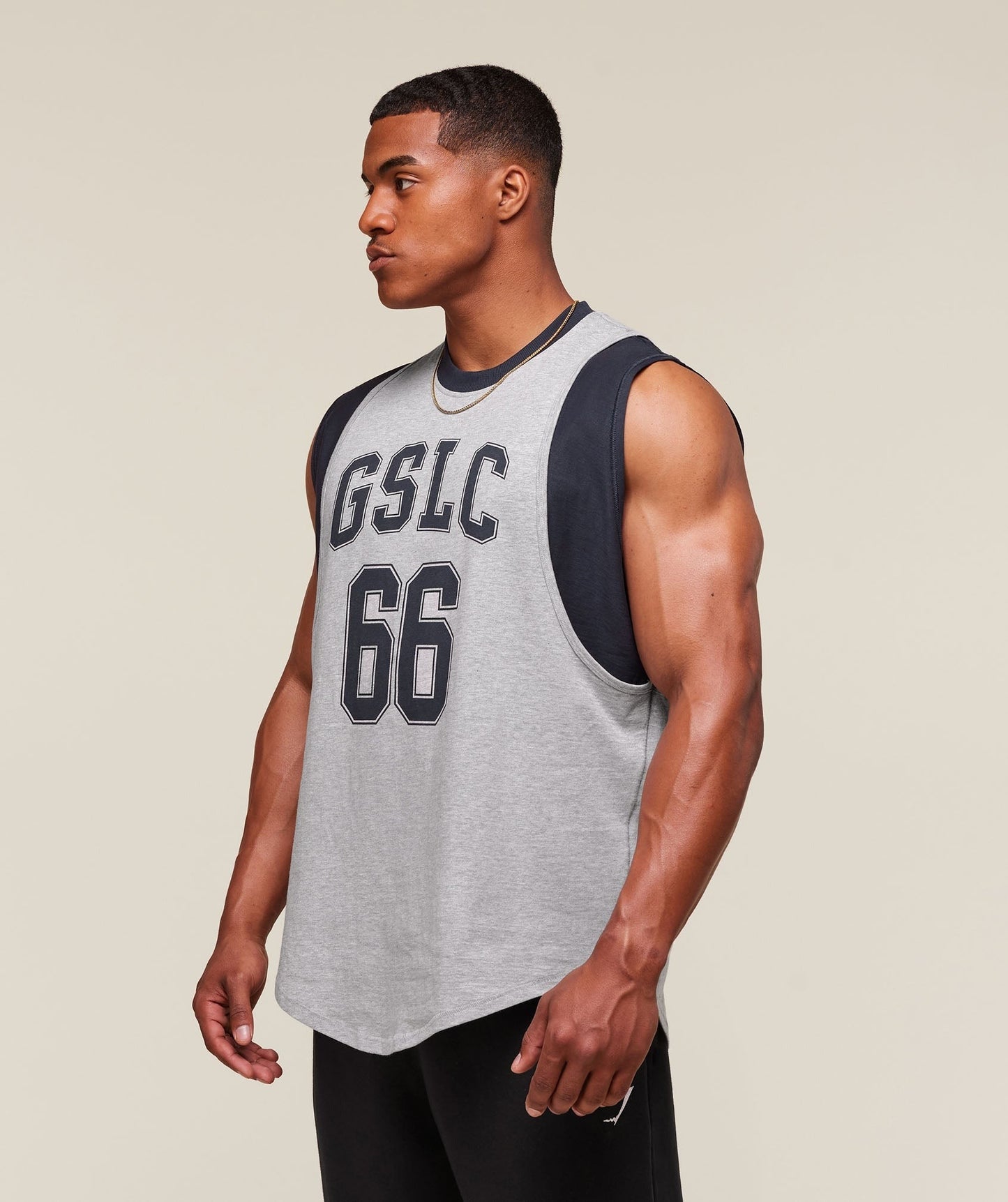 Gymshark GSLC 2in1 Reversible Tank - Light Grey Core Marl/Heavy Blue