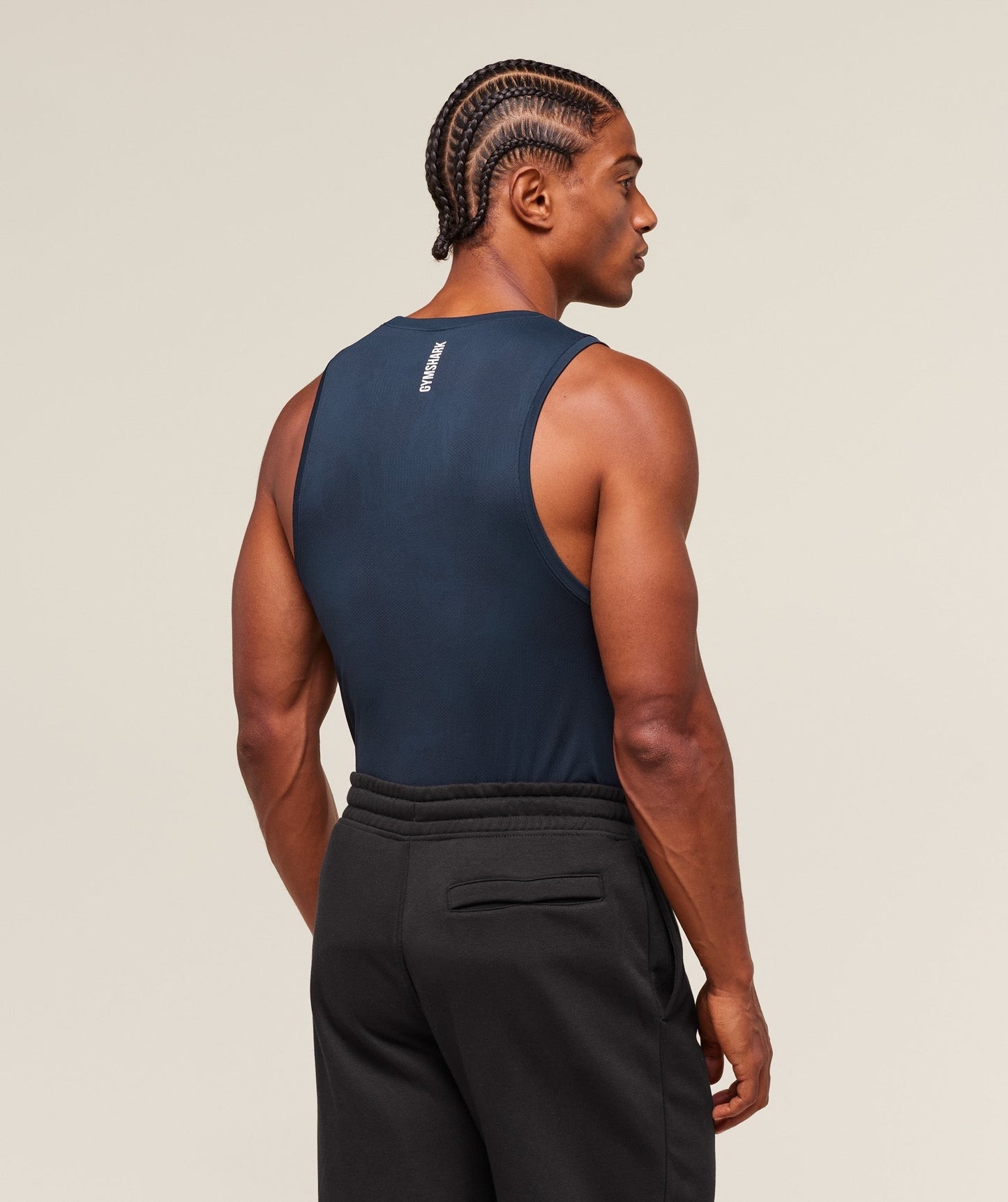 Gymshark Geo Seamless Tank - Navy/Heavy Blue