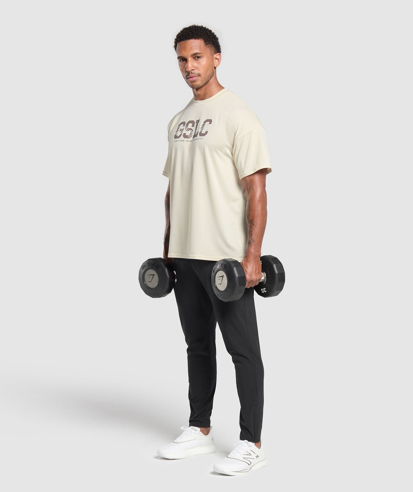 Gymshark Script Graphic T-Shirt - Ecru White