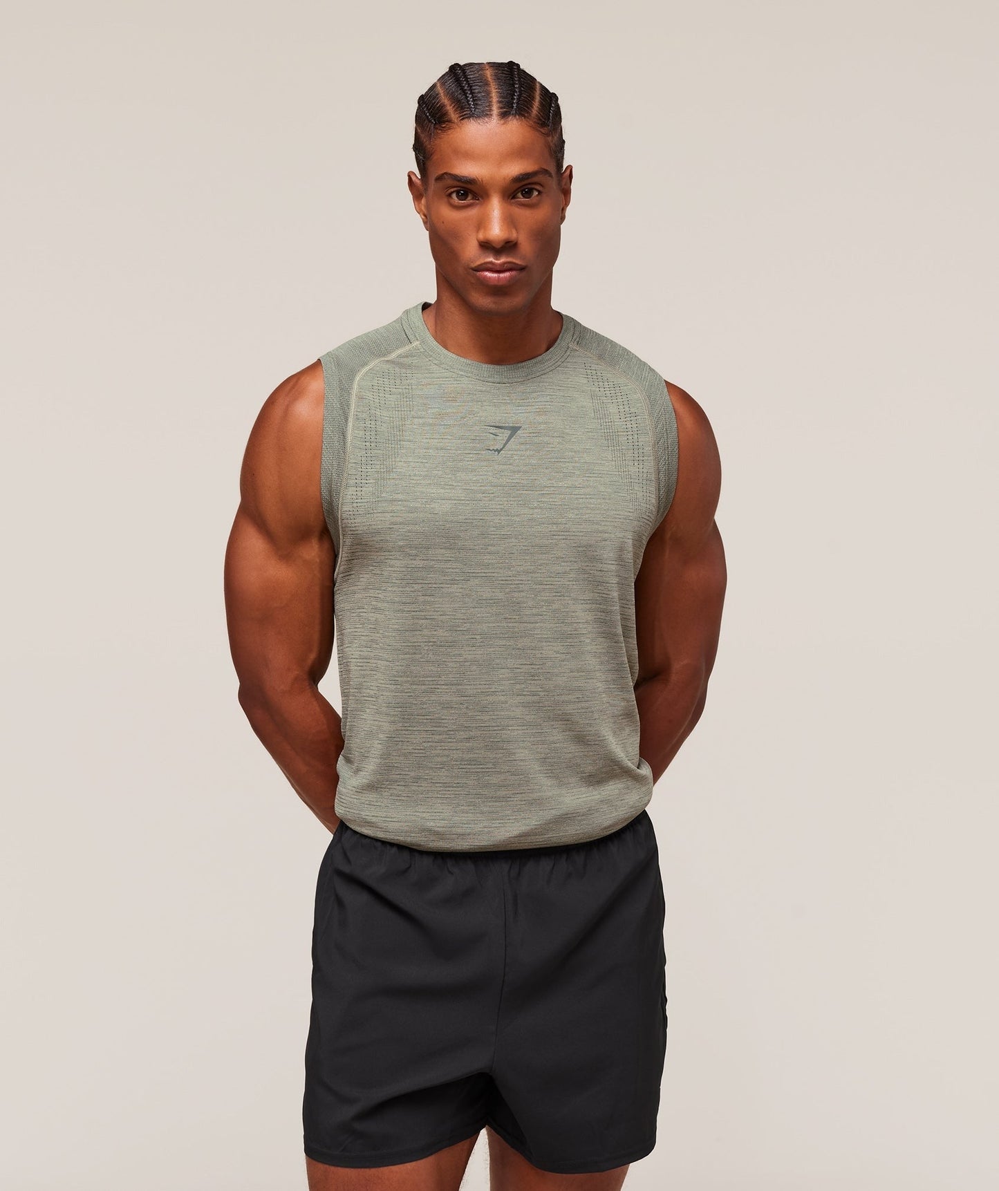 Gymshark Versatile Seamless Tank - Chalk Green/Slate Teal