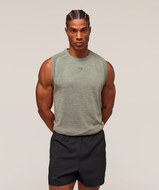 Gymshark Versatile Seamless Tank - Chalk Green/Slate Teal
