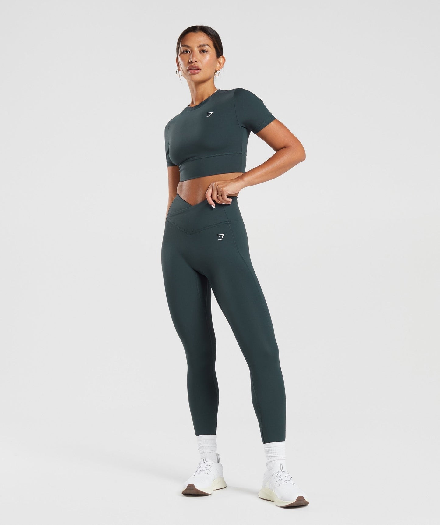 Gymshark Crossover Crop Top - Darkest Teal