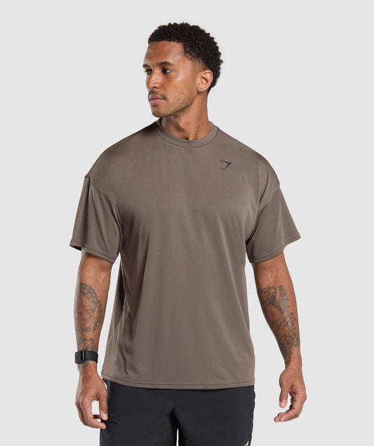 Gymshark Arrival Oversized T-Shirt - Camo Brown