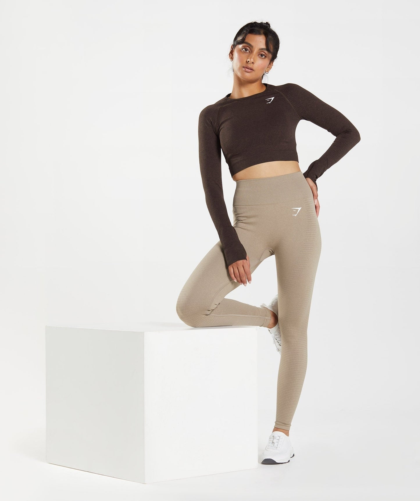 Gymshark Vital Crop Top - Cherry Brown Marl