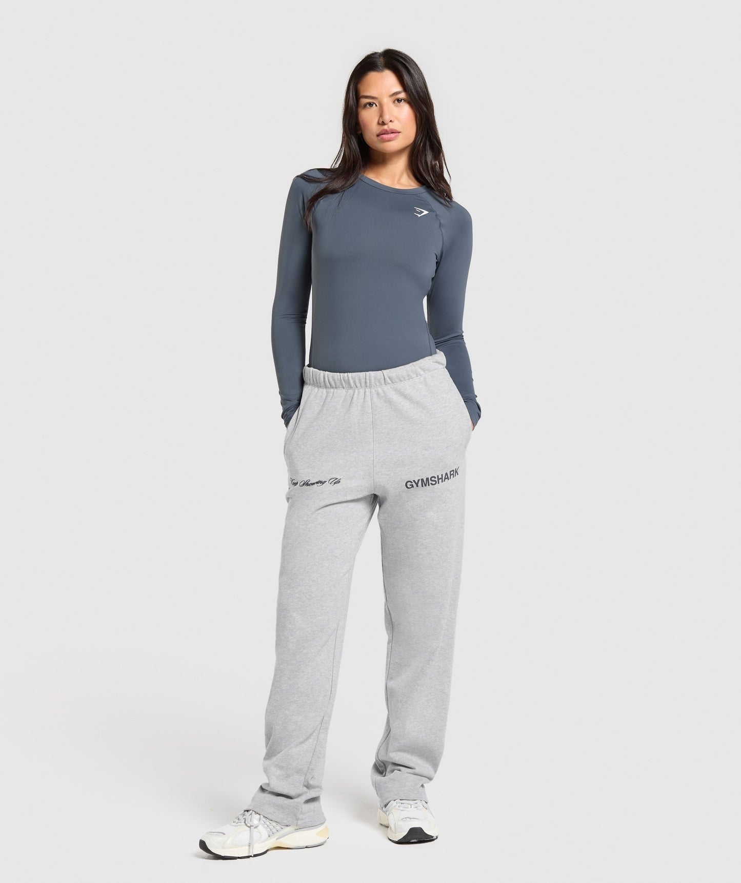Gymshark Training Baselayer Long Sleeve Top - Titanium Blue