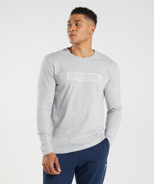 Gymshark Block Long Sleeve T-Shirt - Light Grey Marl
