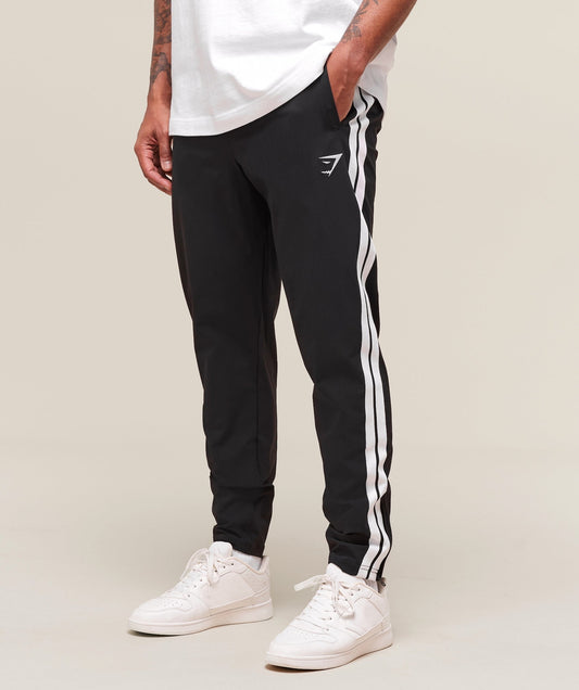 Gymshark Retro Side Stripe Joggers - Black