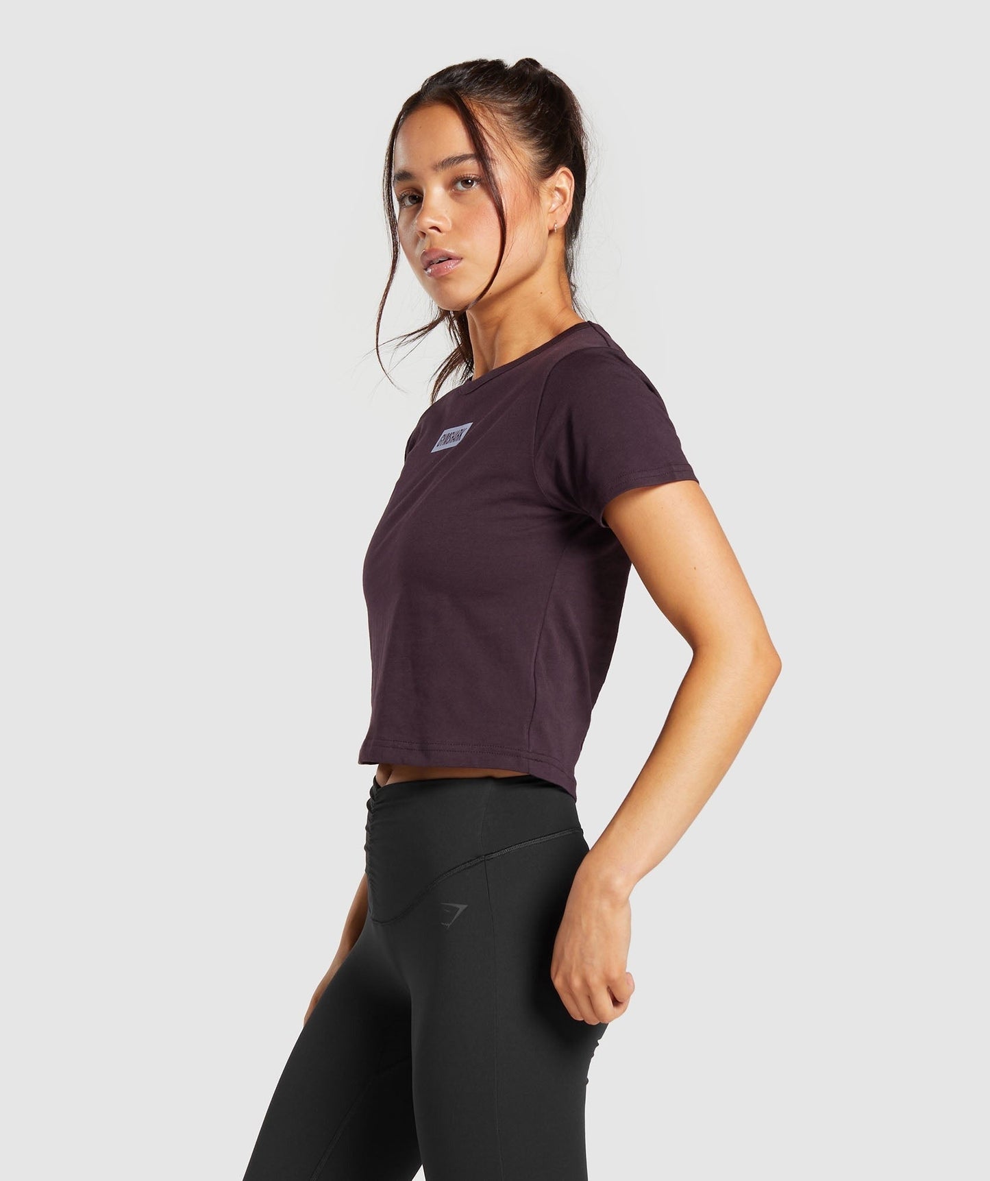 Gymshark Block Crop Top - Plum Brown