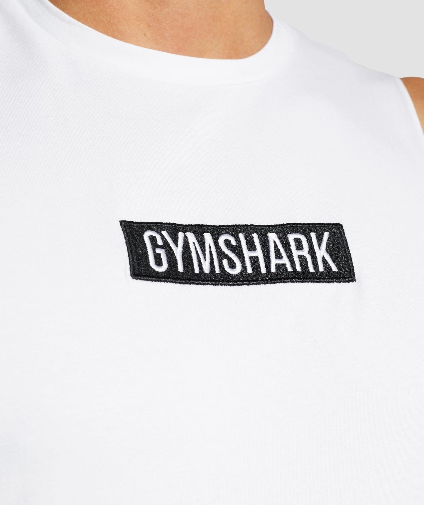 Gymshark Central Drop Arm Tank - White
