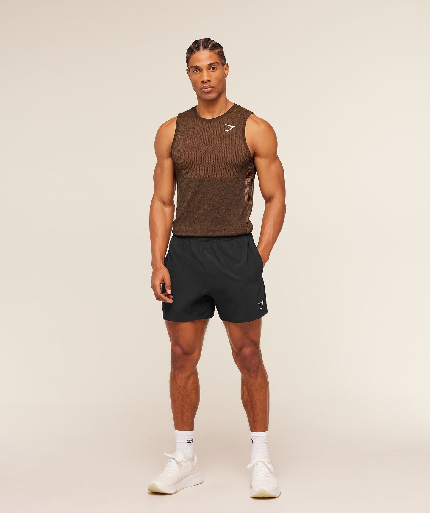 Gymshark Vital Tank - Black/Spiced Brown
