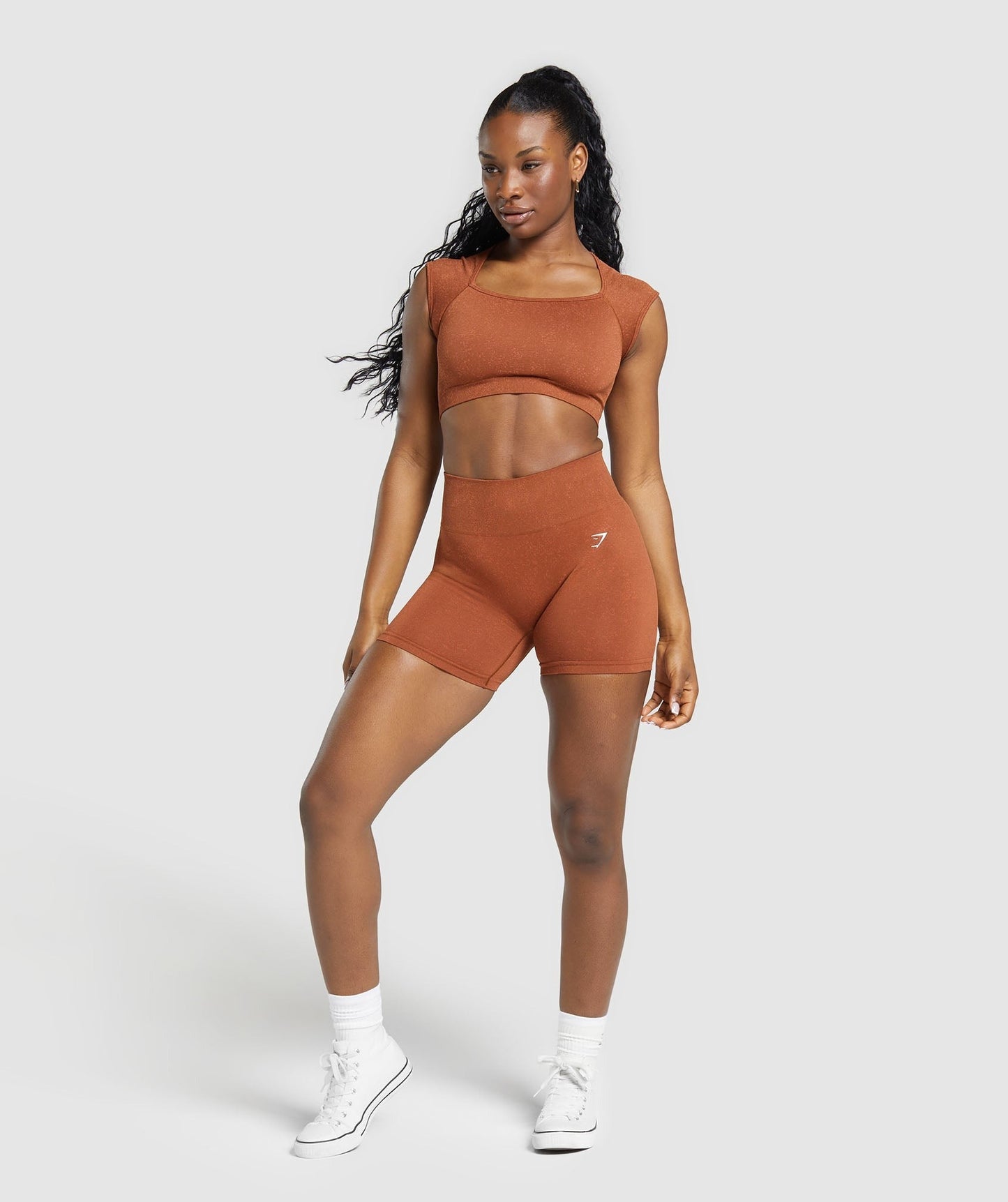Gymshark Adapt Fleck Seamless Shorts - Copper Brown/Terracotta Orange