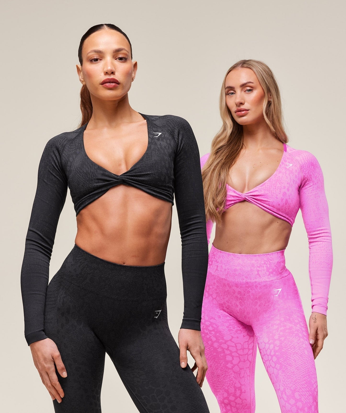 Gymshark Adapt Animal X Whitney Seamless Long Sleeve Top - Sour Pink/Vibrant Pink