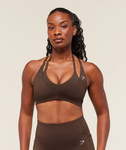 Gymshark Reps T Back Sports bRa - Archive Brown