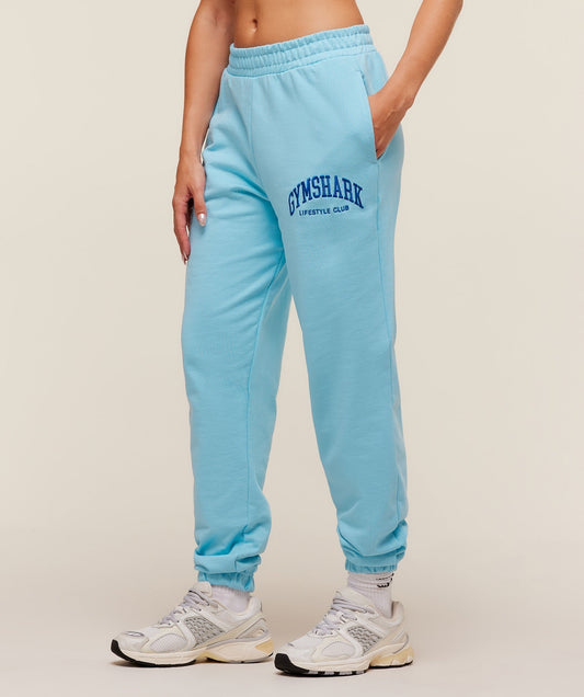 Gymshark Collegiate Graphic Joggers - Athletic Light Blue