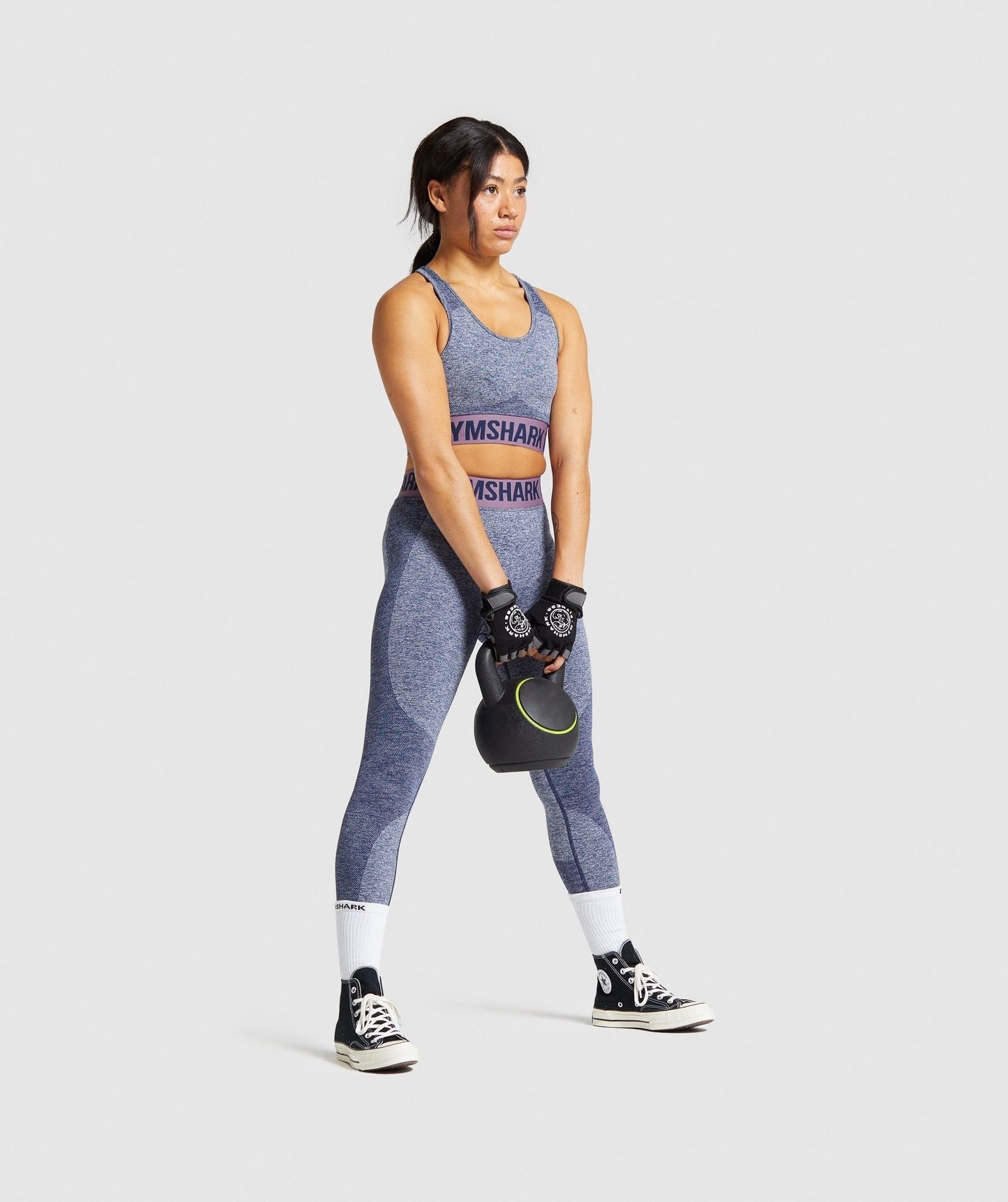 Gymshark Flex Sports Bra - Navy Marl/Purple