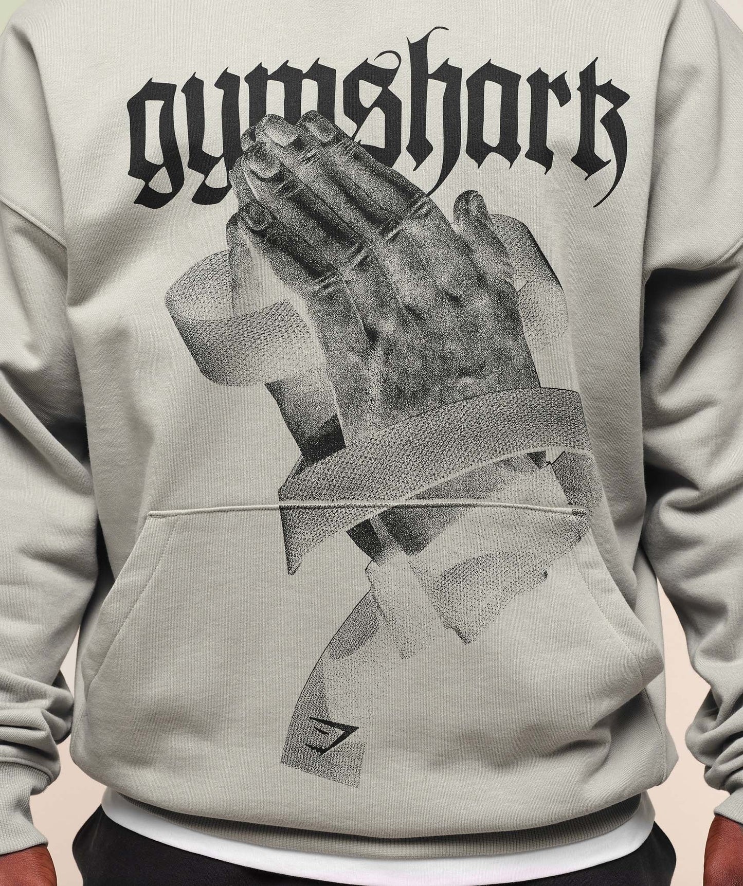 Gymshark Prayer Hands Hoodie - Stone Grey