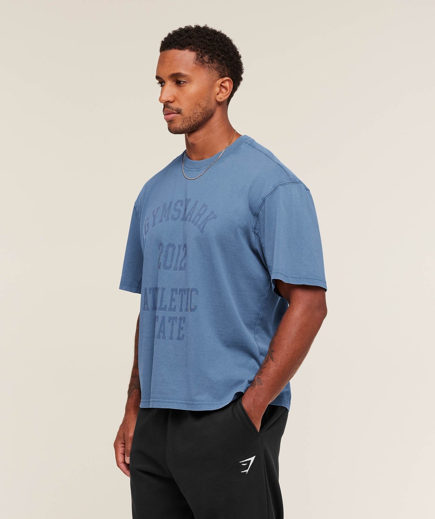 Gymshark Collegiate Washed T-Shirt - Compound Blue