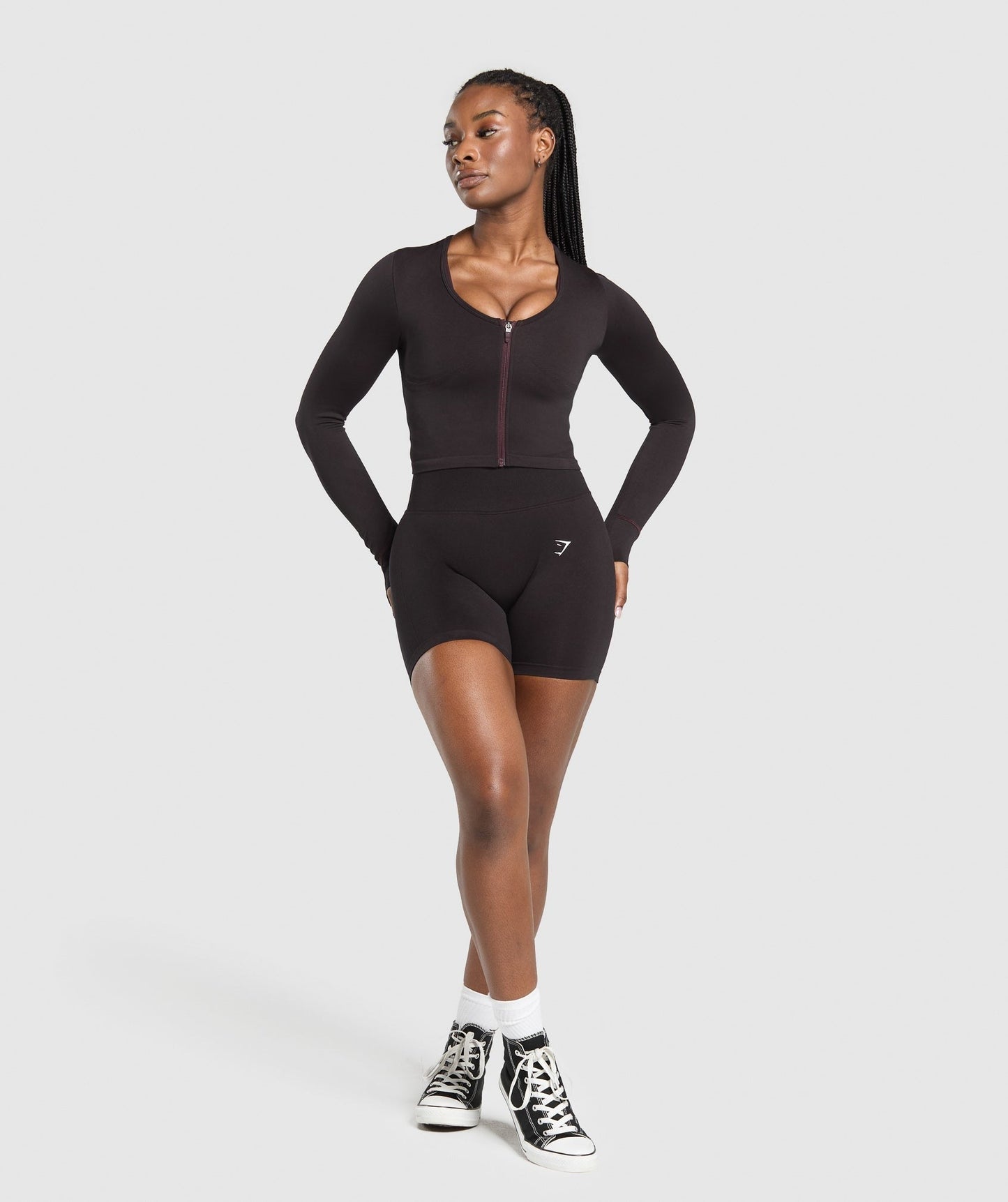 Gymshark Lift Seamless Zip Up Jacket - Depth Purple/Black Marl